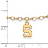 Black Bow Jewelry 14k Yellow Gold Plated Sterling Silver Michigan State Spartans NCAA Anklet 9 Inch - 2 of 4