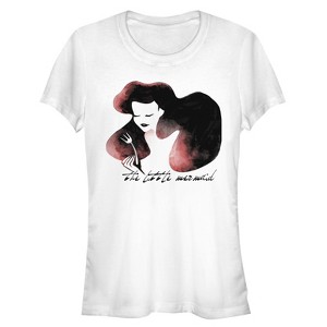 Juniors Womens The Little Mermaid Ariel Watercolor Fork Print T-Shirt - 1 of 3