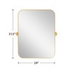 24 in. W x 32 in. H Rectangular Metal Framed Pivoted Bathroom Wall Vanity Mirror in Gold - 4 of 4