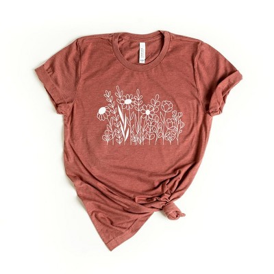Simply Sage Market Wildflower Garden Short Sleeve Tee - M - Rust