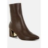 Kaira Metallic Accent Heel High Ankle Boots Women - 2 of 4