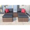 SKRAN Outdoor Patio Garden Wicker Sectional Sofa Set with Cushions and Pillows,w/Furniture Protection Cover for Backyard Deck - 2 of 4