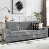 VASIP 83.86"Corduroy Fabric sofa,Modern Compressed Couch,3-Seater Sofa, Furniture for Living Room,Bedroom,office ,Gray - 3 of 4