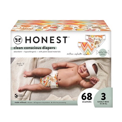 Image of The Honest Company Disposable Diapers - Fall Vibes + Foxy Cozy - Size 3 - 68ct