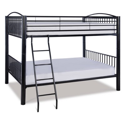 Full Over Full Aiden Modern Black Finish Metal Kids' Bunk Bed - Powell ...