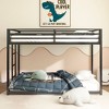 Black Metal Twin Bunk Bed - Low Profile, Ladder & Guardrails, Easy Climbing, Ideal for Kids & Adults - 2 of 4