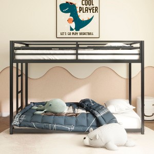 NicBex Twin Over Twin Bunk Bed,Metal Bunkbeds with Ladder and Full-Length Guardrail,Space-Saving Bunk Bed Platform for Teens&Adults,350/400lbs Max - 1 of 4