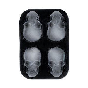 Foster & Rye Skull Ice Mold, Silicone Ice Tray, Black, Novelty Ice Mold, Food-Safe Silicone, Dishwasher Safe - 1 of 4