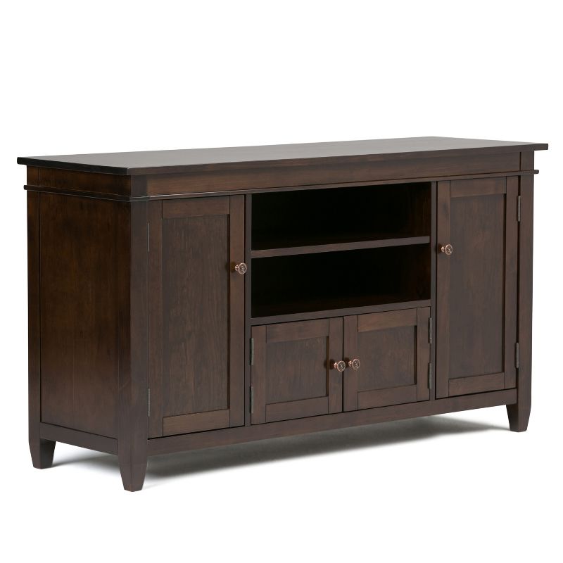 Sterling Solid Wood TV Stand for TVs Tobacco Brown - WyndenHall, 1 of 9