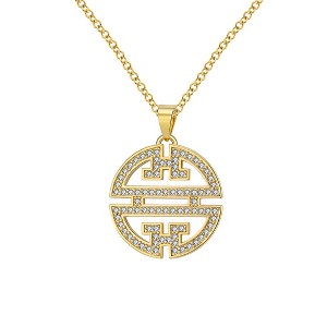 Flower Window Pattern Pendant Necklace for Women Cz Ginger Lyne Collection - 1 of 4