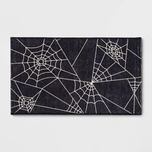 1'8"x2'10" Washable Spider Webs Scatter Woven Accent Rug Black - Hyde and EEK! Boutique™ - 1 of 4