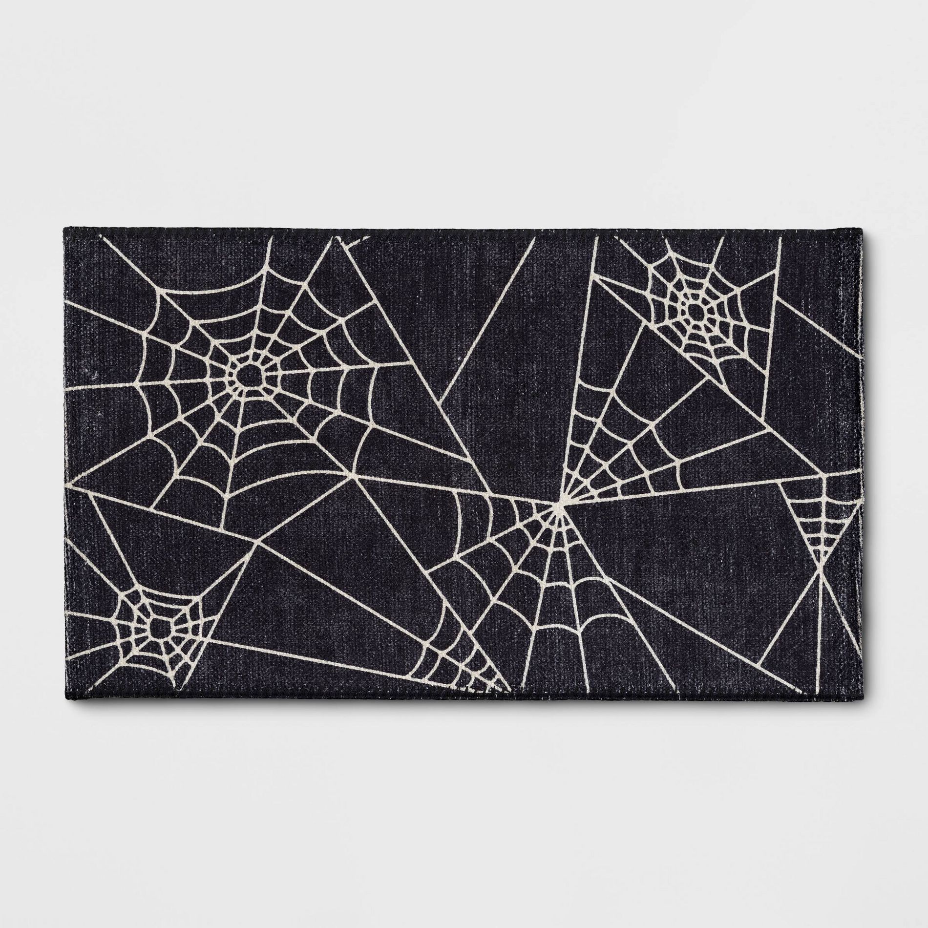 1'8"x2'10" Washable Spider Webs Scatter Woven Accent Rug Black - Hyde and EEK! Boutique™