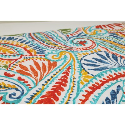 Vibrant Paisley Outdoor Square Throw Pillow Set, 2-Pack