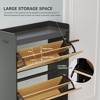 Shoe Cabinet, Shoe Storage Cabinet with 2 Flip-Up Drawers and Open Shelves,Shoe Organizer for Entryway, Hallway, Bedroom - 4 of 4