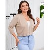 Clearlove Women's Plus Size Cardigan 3/4 Sleeve Lightweight Shrug Open Front Cropped Top - 3 of 4