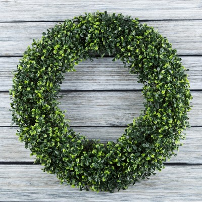 Pure Garden Outdoor/Indoor Artificial Boxwood Wreath