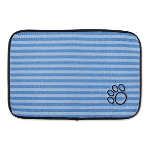 Bone Dry Large Gray Stripe Embroidered Paw Pet Mat - 1 of 4