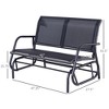 Syemin Patio Accent Chairs Set of 2, Outdoor Chair, Park Love Seat with Breathable Sling Fabric for Lawn, Garden and Porch, Gray, 47.25"*27.5"*33.5" - 2 of 4