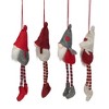 Northlight Set of 4 Red and Gray Plush Gnome Christmas Ornaments 9" - 2 of 4