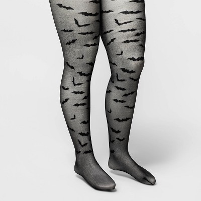 Women's Bat Sheer Halloween Tights - Hyde and EEK! Boutique™ Black