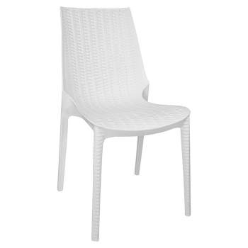 LeisureMod Kent Modern Outdoor Plastic Dining Chair Stackable Design