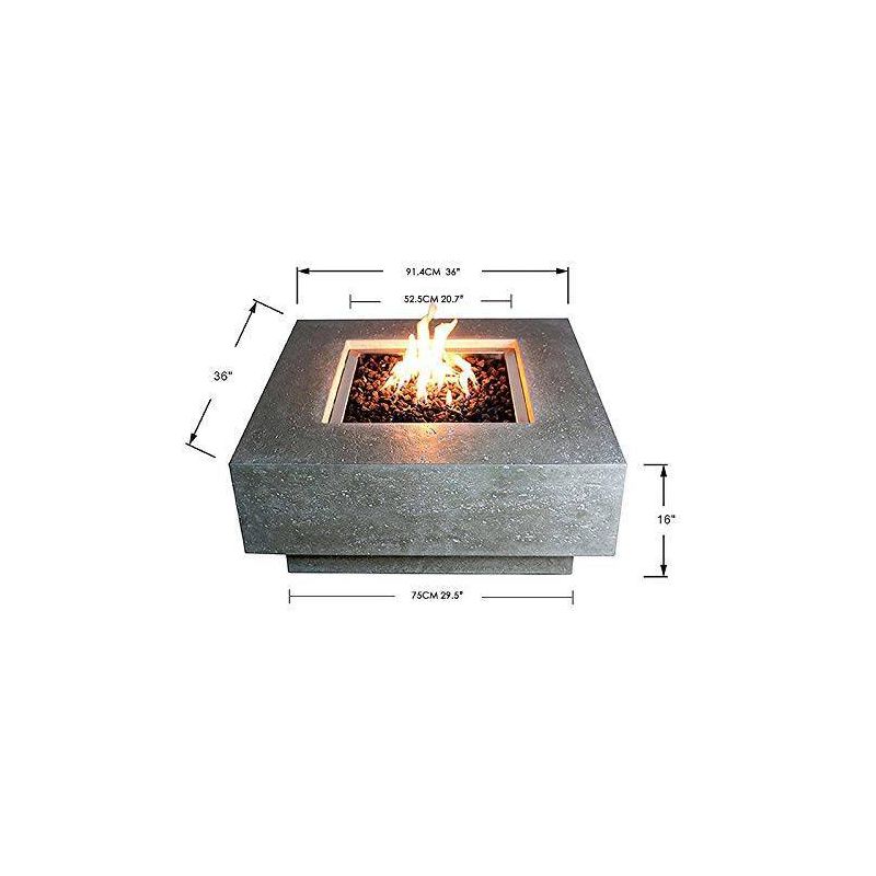 Manhattan  36&#34; Outdoor Fire Pit Propane Table Backyard Patio Heater - Elementi, 6 of 7