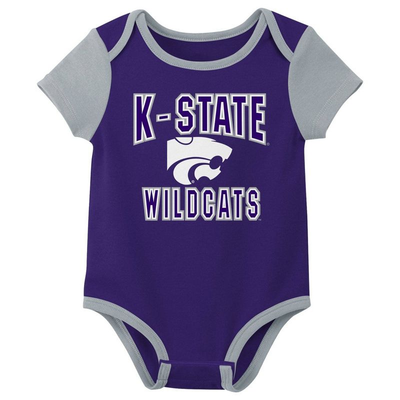 NCAA Kansas State Wildcats Infant Boys&#39; 3pk Bodysuit Set, 4 of 5