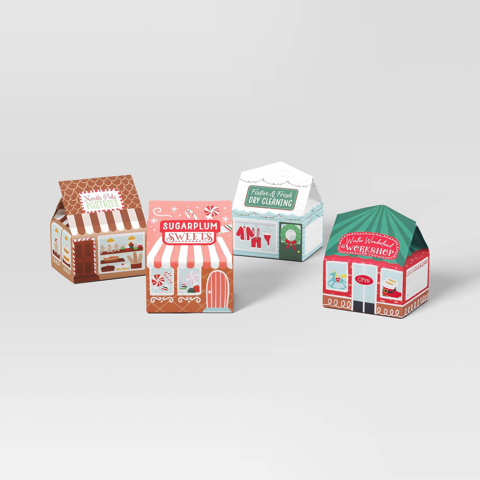 4ct Christmas Gift Boxes Holiday Shoppes - Wondershop™
