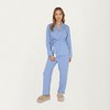 Anna-Kaci Lounge Women's 2-Piece Set Belted Wrap Top and Relaxed Fit Pants Pajama Set with Shawl Collar and Soft Fabric - 3 of 4