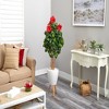 Nearly Natural 58-in Hibiscus Artificial Tree in White Planter with Stand - image 4 of 4