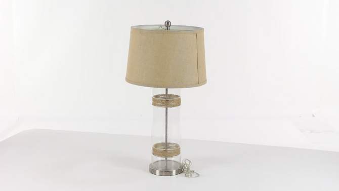 Glass Table Lamp with Drum Shade Set of 2 Silver - Olivia &#38; May, 2 of 9, play video