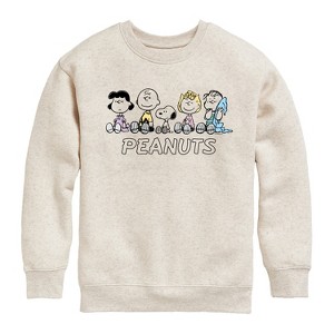 Boys' - Peanuts - Pastel Group Graphic Long Sleeve Fleece Sweatshirt - 1 of 4