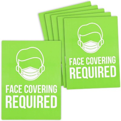 Stockroom Plus 6 Pack Safety Mask Sign for Store, Face Covering Required (9 x 12 In)