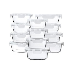Apex Vanguards 24-Piece White Glass Meal Prep Containers - 1 of 3