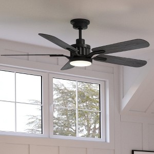 Urban Ambiance Luxury Traditional Ceiling Fan 15.1255''H x 54''W,  Midnight Black Finish,  Launceston Collection, UHP9311 - 1 of 4