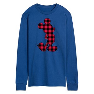 Men's - Disney - Mickey Plaid Long Sleeve Graphic T-Shirt - 1 of 4