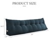 Bekrvio Velvet Headboard Wedge Pillow - Back Support Reading Cushion Bolster with Side Pocket, Removable Cover for Bed & Sofa - 4 of 4