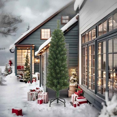 vidaXL Artificial Christmas Tree Green PVC Slim