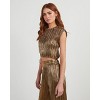 VICI Womens Sinclair Metallic Plisse Crop Blouse - 3 of 4