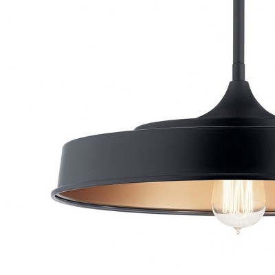 Elias Contemporary Black Glass 16" Semi-Flush Ceiling Light