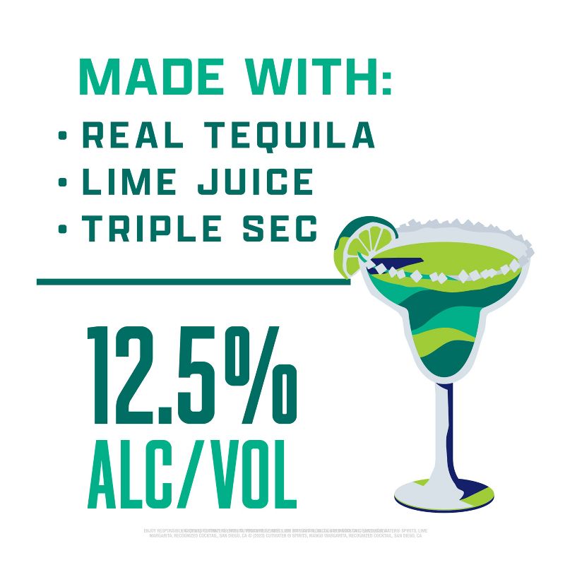 Cutwater Lime Tequila Margarita Cocktail - 4pk/12 fl oz Cans, 4 of 13