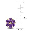 EVERLY JEWELRY | Yellow Plated Sterling Silver 1-4/5 CT TGW Amethyst and White Topaz Flower Design Stud Earrings - 2 of 4