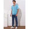 Lars Amadeus Men's Solid Color Zip Up Short Sleeve Hoodies Sweatshirt - 4 of 4