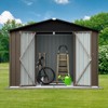 Metal garden sheds 8ft¡Á6ft outdoor storage sheds Brown + Black - 3 of 4