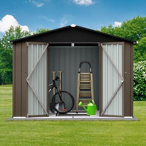 APRILSOUL 102"Metal garden sheds 8ft¡Á6ft outdoor storage sheds - 1 of 4