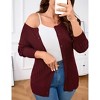 Women's Round Neck Long Sleeve Cardigan Button Front Hip-Length Knit Sweater - 4 of 4