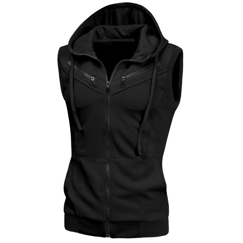 Black best sale vest hoodie