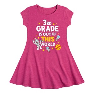 Girls' - Dr. Seuss - Third Grade Out Of This World Fit & Flair Cap Sleeve Dress - 1 of 4