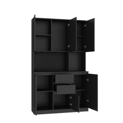 NicBex 74 Inch Tall Kitchen Pantry Storage Cabinet with Charging Station,6 Doors and 2 Drawers for Dining Room,Bathroom,Kitchen