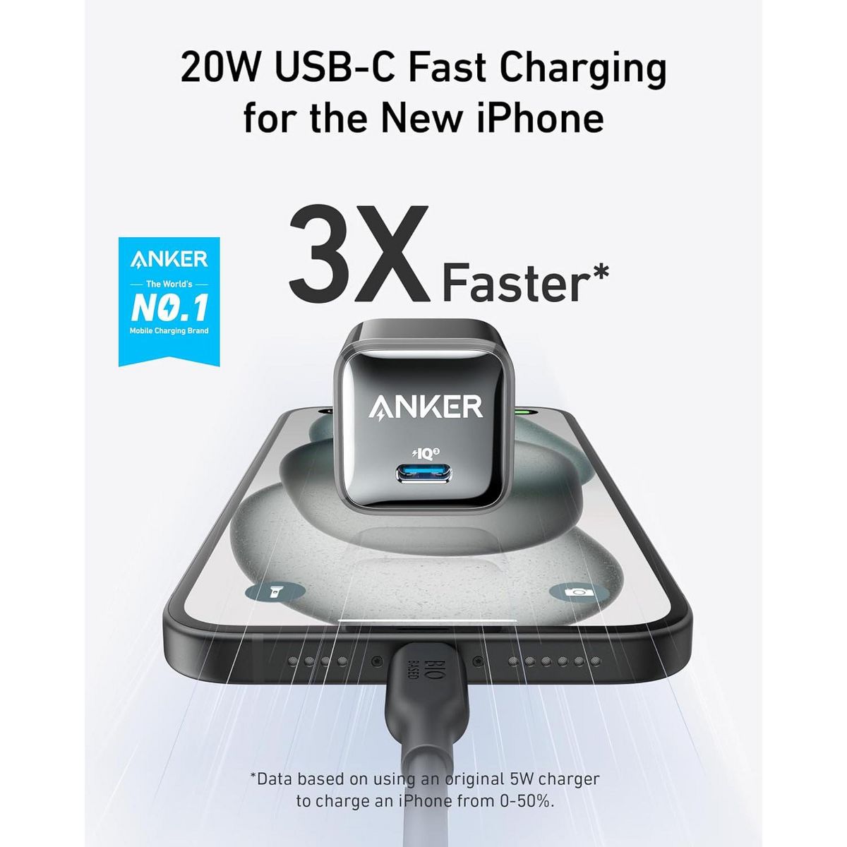 Anker USB C Charger Block 20W (Nano Pro), PIQ 3.0 Compact Fast Charger for iPhone 17/16/15/14 Series, Galaxy, Pixel 4/3, iPad (Cable Not Included) - thumbnail 2